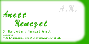 anett menczel business card